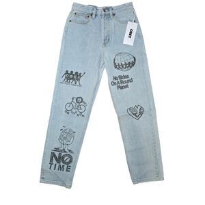 Obey Women’s 25 Taylor Denim Pants Bleached Indigo NWT 100% Cotton
